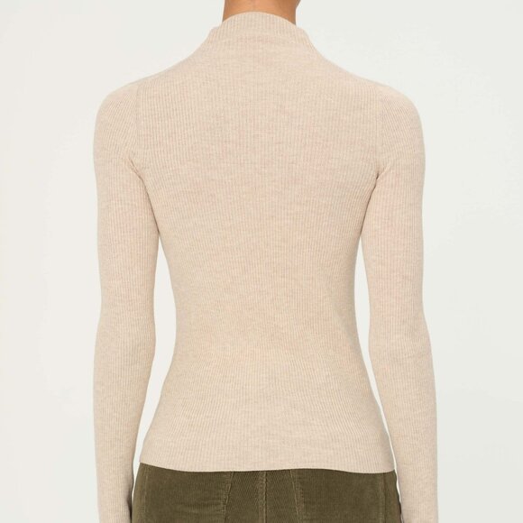 DL1961 Long Sleeve Natural Biscuit Turtleneck Sweater Tee NWT M Sustainable - Picture 4 of 4